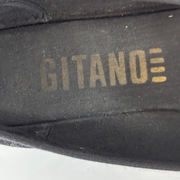 Gitano Vintage Y2K Embroidered Christmas Tree Flats Shoes Velvet Black Size 8 - Picture 5 of 7